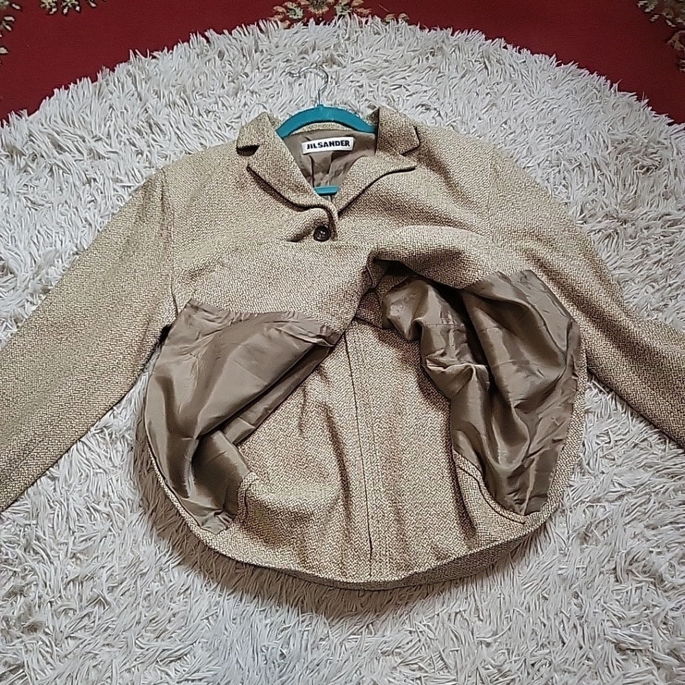Womens Jil Sander Tweed Blazer Jacket Fall Winter Business Professional Size 42 - Picture 4 of 10